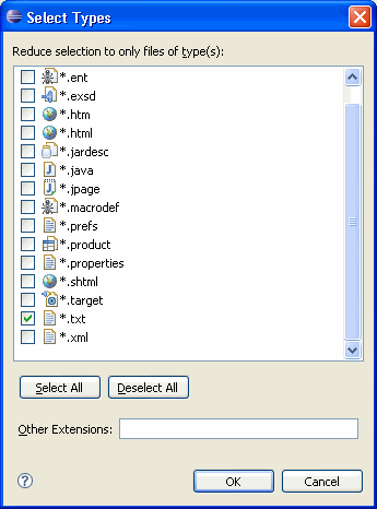 Type Selection Dialog